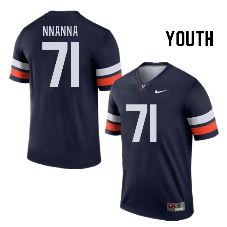 Youth #71 Ugonna Nnanna Virginia Cavaliers College Football Jerseys Stitched Sale-Navy - Click Image to Close